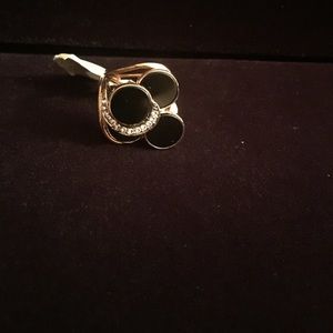 Gold 14KT GE ONYX ring w CZ. 25 yr old antique