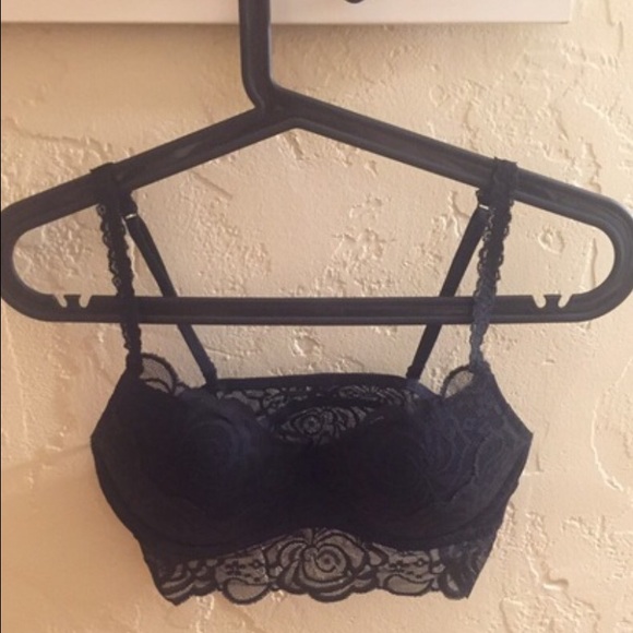 black rose lace VS push-up bralette // XS (AA-B)