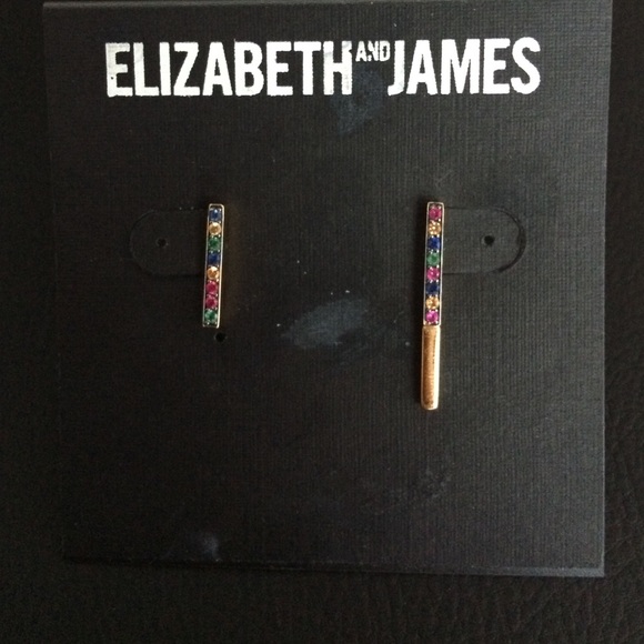 Elizabeth and James asymmetrical bar earrings
