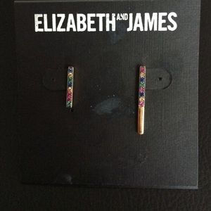 Elizabeth and James asymmetrical bar earrings