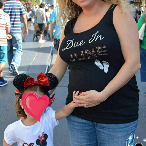 Maternity Tank Top - "Due in June" - Picture 2 of 4