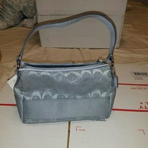 NWT COACH Signature Stripe Top Handle Purse F45799