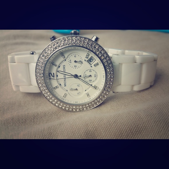 Michael Kors ceramic white watch main image 2