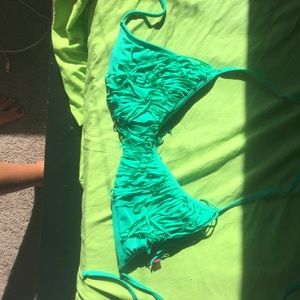 Halter fringe bathing suit top