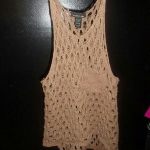 Brown Sweater Factory tank with front pocket