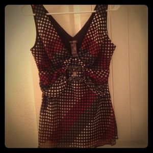 Cute polka dot tank with jewel "belt"