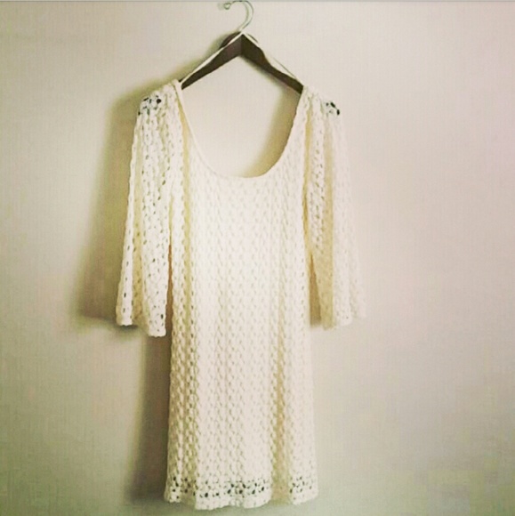 SOLD..Ivory crochet boho summer dress