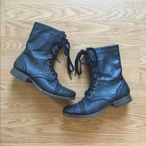 Candies Black Combat Boots