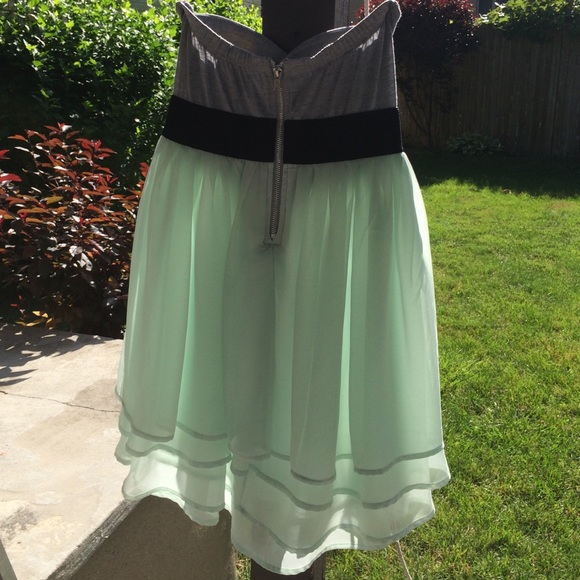 Mint Strapless Dress - Picture 2 of 4