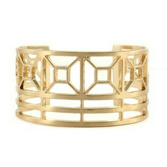 Geometric Cut-out Cuff Bracelet - Picture 2 of 4