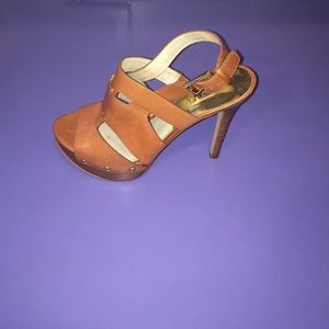 Michael Kors Somerly Peanut Leather Stiletto Heel