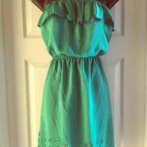 SNAP Strapless Dress with Laser Cut Detail