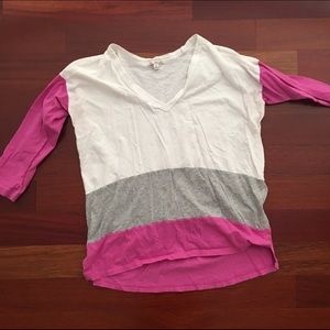 GAP color block 3-quarter sleeve tee