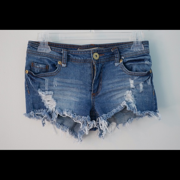 Distressed Denim Shorts