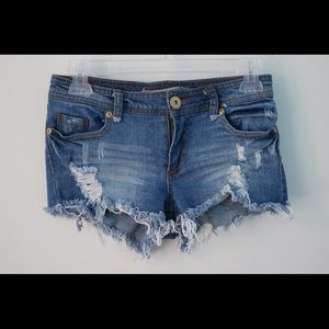 Distressed Denim Shorts