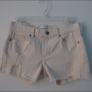 Beige Denim Shorts