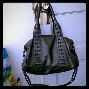 Dark silver skull handbag