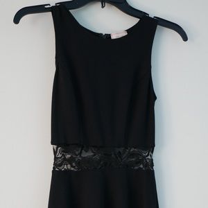 Black Lace Skater Dress