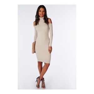 Missguided Jersey Cold Shoulder Midi Dress