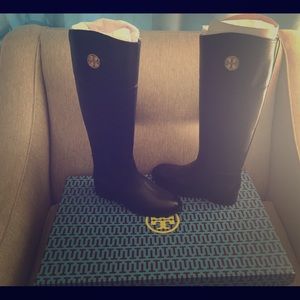 Tory Burch Black Junction Riding Boots