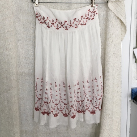 Free People Ivory Embroided Slip