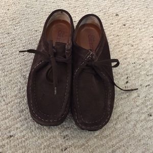 Brown suede Clarke wallabees