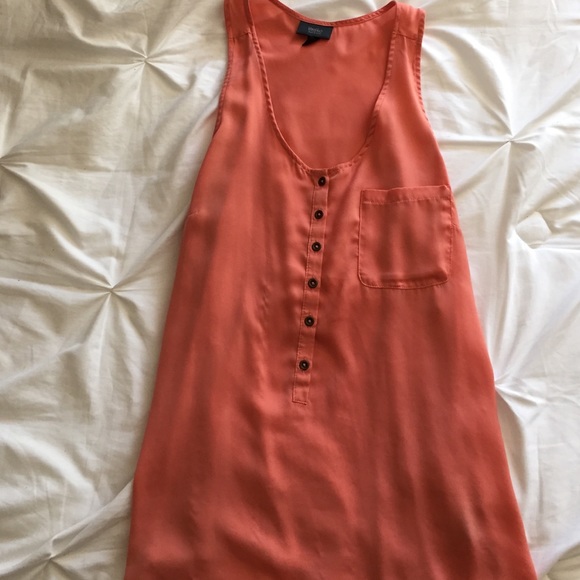 Coral silk tank top