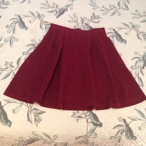 Skies are Blue A-line faux suede Burgundy skirt.