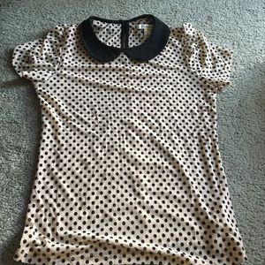 Polka dotted blouse with collar!