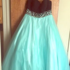 Black and teal prom /homecoming dress