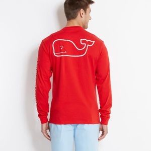 NEW red medium vineyard vines longsleeve shirt