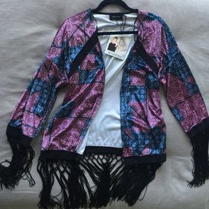 New minkpink printed  fringe kimono