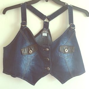 Jean cropped vest