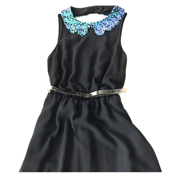 BCBGENERATION. XS black woven dress.