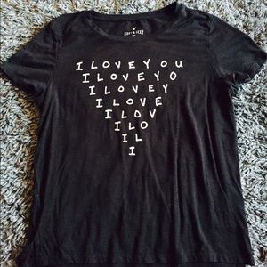 American Eagle Outfitters I LOVE YOU Top/Tee