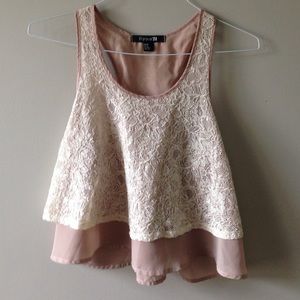 Forever 21 Lace and Tan Tank top