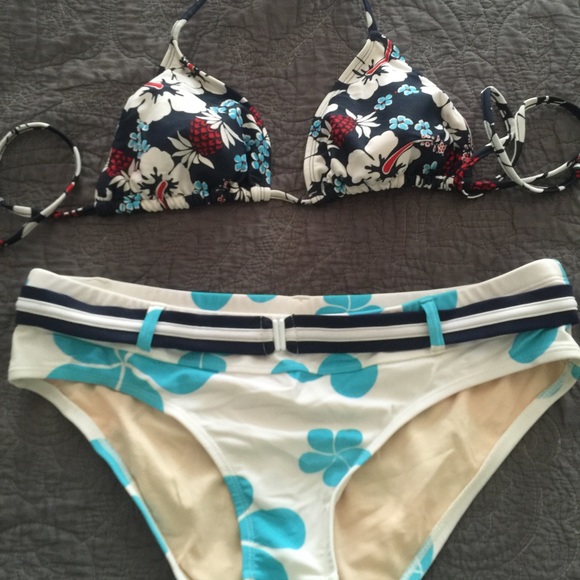 Old Navy blue and white bikini