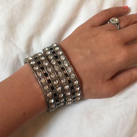 Two gorgeous heavy dark grey & crystal brackets!