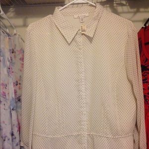 Cream/off white with black polka dots blouse