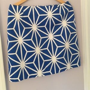 Royal blue/white geometric MellyM skirt Sz8