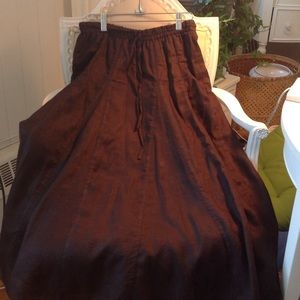 Ann Taylor brown linen maxi skirt