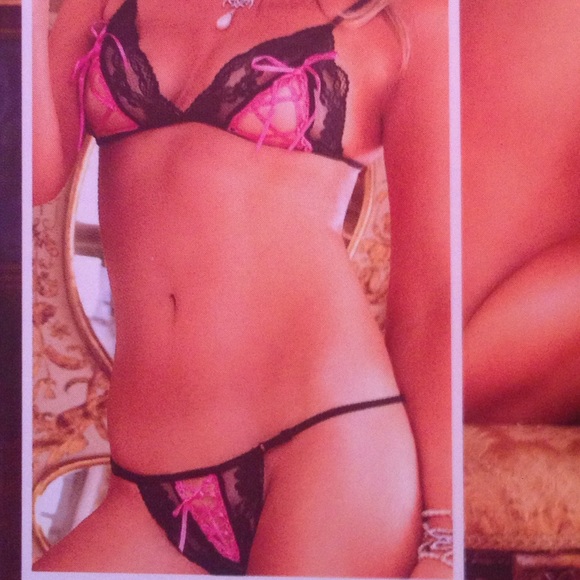 BRAND NEW, NEVER OPENED Lace up lingerie set - Picture 2 of 3