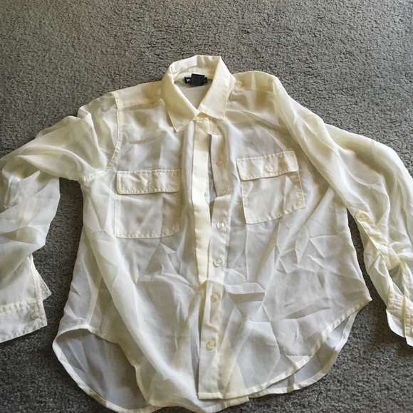 Sheer cream button down