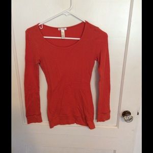 Orange, long sleeve t-shirt