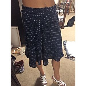 H&M Navy Blue White Polka Dot skirt