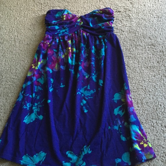 Strapless floral dress