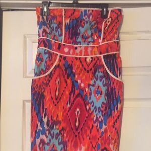 Strapless dress multicolored