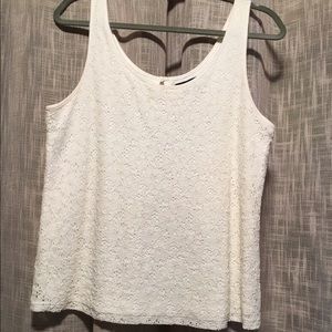 White eyelet lace tank