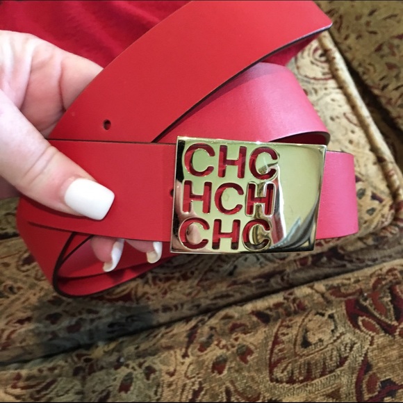 Carolina Herrara red leather belt