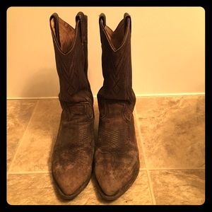 Frye Cowboy Boots size 9 1/2 brown leather